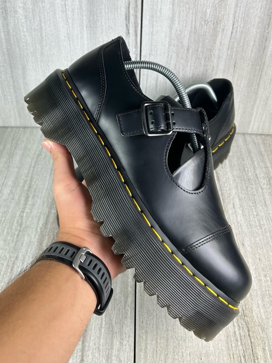 Dr. Martens Shoes - Dr. Martens Docs Bethan Smooth Black Leather Mary Jane Platform Women’s Size 11